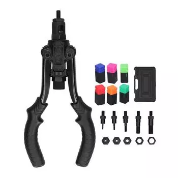 Ручной пистолет для заклепок и гаек, ручной набор инструментов, набор клепальных инструментов с оправкой M3 M4 M6 M8 M10 M12