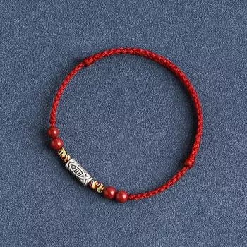 Ручной плетеный браслет на удачу в виде рыбки кои для женщин и мужчин, минималистичный регулируемый браслет на удачу, ювелирные изделия, аксессуары, подарки вино красного