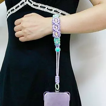 Ручной плетеный ремешок на запястье, портативный, фиксированный, для сумок, ключей, подвесок, декоративный