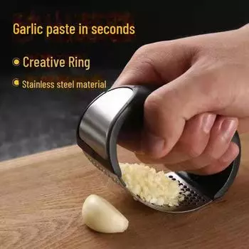 Ручной пресс для чеснока и давилка из нержавеющей стали - домашний кухонный инструмент Round handle garlic press