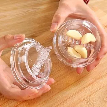 Ручной пресс для чеснока и измельчитель - пластиковая чесночная давилка, ручная чеснокодавилка, не требующая электричества кухонный гаджет для эффективного измельчения чеснока белый