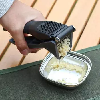 Ручной пресс для чеснока, пластиковый зажим для чесночного пюре, устройство для приготовления чесночного пюре из нержавеющей стали, толкушка для чеснока, многофункциональная терка для имбиря чёрный