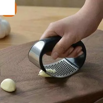 Ручной пресс для чеснока, рокер с ручкой, соковыжималка для чеснока из нержавеющей стали, слайсер, мясорубка, измельчитель, кухонный гаджет, инструмент чёрный