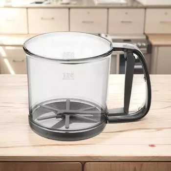 Ручной пресс-сито с одной рукояткой, мелкоячеистое сито для сахарной пудры, полуавтоматический пластиковый практичный инструмент для выпечки для дома