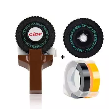 Ручной принтер для изготовления этикеток для тиснения, ручная пишущая машинка, мини-машина для надписей «сделай сам», с 1 колесом и 2 рулонами сменной ленты