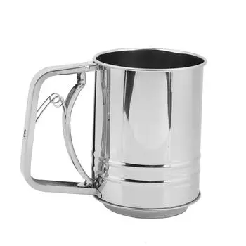 Ручной просеиватель муки из нержавеющей стали, сито для муки, кухонный инструмент для выпечки и приготовления пищи