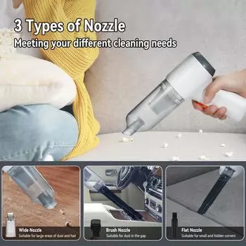 Ручной пылесос Aumotop, многофункциональный автомобильный пылесос, 3 в 1, для выдувания пыли, надувания белый