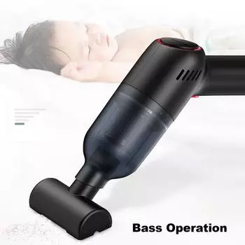 Ручной пылесос, беспроводной автомобильный пылесос, портативный пылесборник мощностью 120 Вт с аккумулятором 1800 мАч чёрный