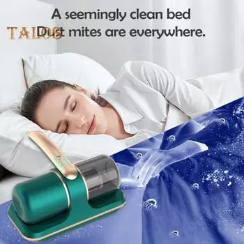 Ручной пылесос для глубокой очистки, УФ-пылесос с мощным всасыванием, беспроводным аккумулятором и низким уровнем шума, для удаления клещей 1 Set синий