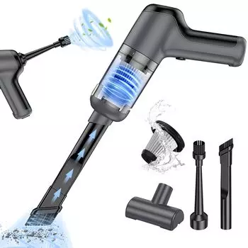 Ручной пылесос и воздуходувка Ручной пылесос Беспроводной складной литий-ионный аккумулятор емкостью 4000 мАч Перезаряжаемый и долговечный автомобильный пылесос