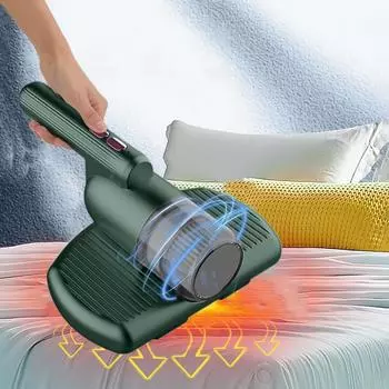 Ручной пылесос Матрас Беспроводной пылесос для кровати Глубокий очиститель матраса Высокочастотный двойной удар Подходит для постельных принадлежностей Диван Другая ткань S белый
