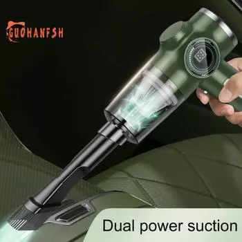 Ручной пылесос с мощным двигателем, низкий уровень шума, сильное всасывание, перезаряжаемый беспроводной автомобильный пылесос для удаления пыли чёрный