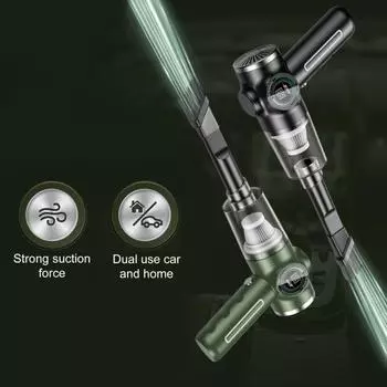 Ручной пылесос с мощным двигателем, низкий уровень шума, сильное всасывание, перезаряжаемый беспроводной автомобильный пылесос для удаления пыли чёрный