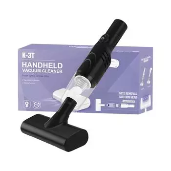 Ручной пылесос с продолжительностью работы 30 минут, портативный аккумуляторный беспроводной пылесос с мощным всасыванием 3000 Па для уборки дома и автомобиля One Size чёрный