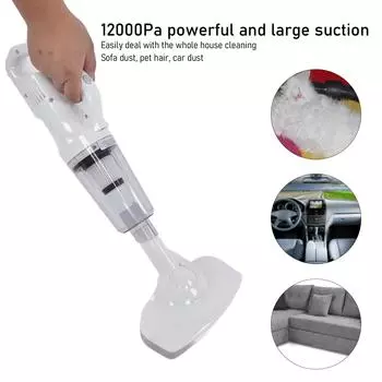 Ручной пылесос с зарядкой через USB 12000Pa, мощный беспроводной пылесос для домашнего автомобиля