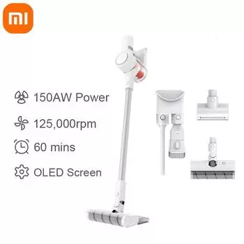 Ручной пылесос XIAOMI MIJIA K10, домашний автомобиль, бытовая беспроводная уборка, 125000 об/мин, 170AW, циклонная всасывающая многофункциональная щетка AU белый