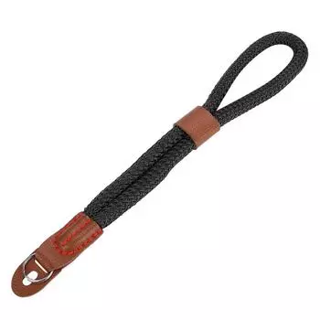 Ручной работы дышащий ремешок на запястье с защитой от потери для цифровой камеры (черный) чёрный