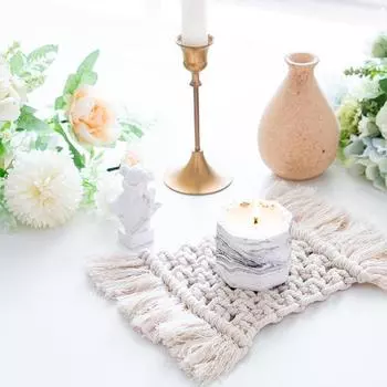 Ручной работы хлопок уникальная подставка термостойкая квадратный дизайн домашний декор стола подставка под кофейную чашку противоскользящие аксессуары