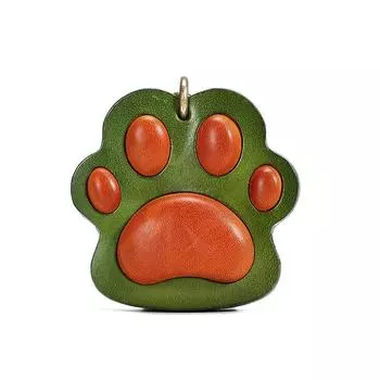 Ручной работы из натуральной кожи винтажный брелок-подвеска для сумки в виде кошачьей лапки, милый брелок для ключей из коровьей кожи высшего качества, аксессуар для подарка женщинам на день рождения белый