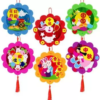 Ручной работы китайский переносной праздничный фонарь, фонарь середины осени, светящийся фонарь, подвесная лампа в виде кролика красный