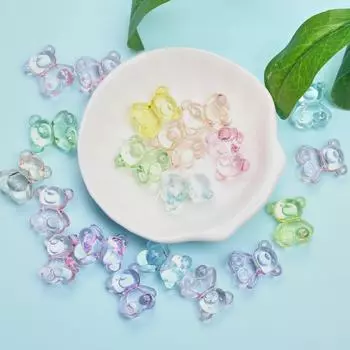 Ручной работы кролик медведь Arcylic бусины модные подарки 20 шт. прозрачные для изготовления ювелирных изделий мультфильм милые фурнитура «сделай сам» Rabbit