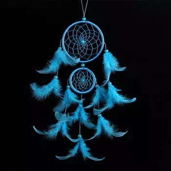 Ручной работы кружева ловец снов перо бусина висит украшение орнамент подарок One Size белый