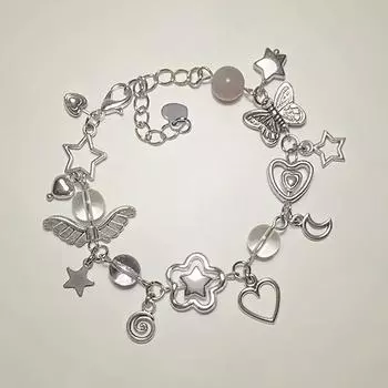 Ручной работы любовь пятиконечная звезда цветок бабочка браслет из бисера женский браслет-подвеска вечерние ювелирные аксессуары подарок