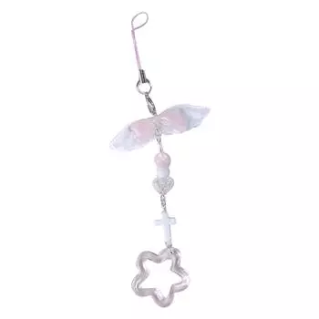 Ручной работы Шарм для телефона Милый кулон для телефона Акриловый материал Цепочка для телефона Шнурок для телефона Подвеска для рюкзака для телефона Сумка Ключ розовый