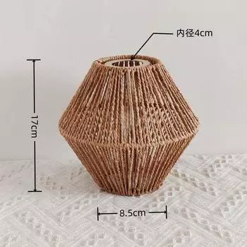 Ручной работы Винтажный абажур Имитация Бумажной Соломы Подвесной Абажур Из Ротанга Антикварные Домашние Спальни Гостиные Отеля Светильники