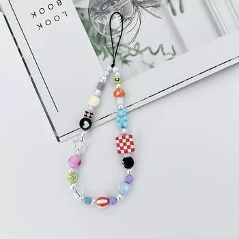 Ручной работы Винтажный ремешок для мобильного телефона Милый телефонный брелок для ключей Грибной медведь Бусина Подвеска для девушки Женщина GIF as the picture