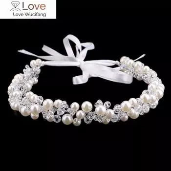 Ручной работы жемчуг кристалл свадебный ободок тиара корона свадебные аксессуары для волос элегантный очаровательный головной убор женские украшения для волос Sl adjustable opening белый