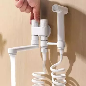 Ручной распылитель для биде, белый латунный распылитель для душа, ручной распылитель для унитаза, биде, смеситель, насадка для душа, самоочищающаяся 811583