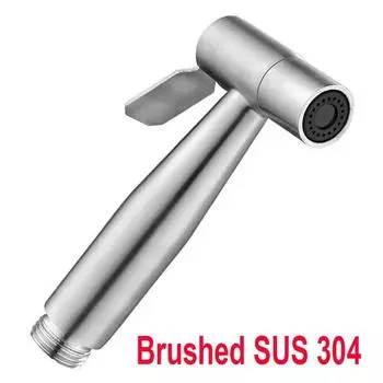 Ручной распылитель для биде, пистолет-распылитель для унитаза. Один впускной и два выпускных угловых клапана. Телескопический шланг. Фурнитура, аксессуары для ванной комнаты. серебряный