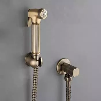 Ручной распылитель для биде Tuqiu, комплект для душа, туалет, античная бронзовая латунная душевая головка Shattaf, медный клапан, набор струйных кранов для биде