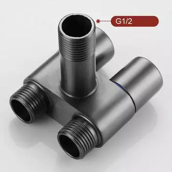 Ручной распылитель для душа, биде, туалета, набор из нержавеющей стали 304, пистолет-распылитель G1/2, один вход и два выхода, угловой кран серый