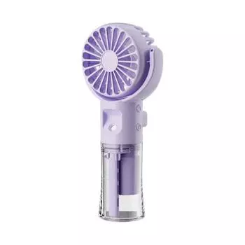 Ручной распылительный вентилятор USB перезаряжаемый регулируемый летний персональный водяной туман портативный портативный дорожный вентилятор фиолетовый