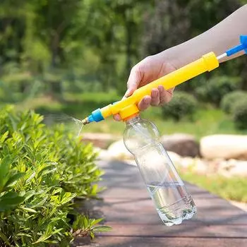 Ручной распылитель с воздушным насосом высокого давления, регулируемая бутылка для напитков, распылительная головка, насадка для садового полива, опрыскиватель, сельскохозяйственные инструменты жёлтый