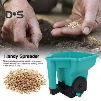 Ручной разбрасыватель, инструмент для посадки, емкость 3 л, ручной разбрасыватель удобрений, прочный, портативный, для зеленых газонов, сельскохозяйственных угодий, садовые принадлежности зелёный