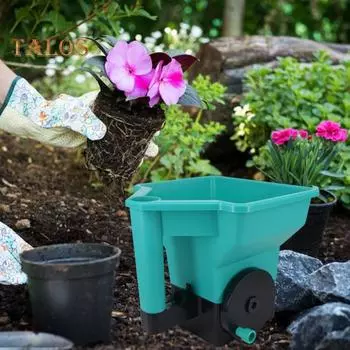 Ручной разбрасыватель, инструмент для посадки, емкость 3 л, ручной разбрасыватель удобрений, прочный, портативный, для зеленых газонов, сельскохозяйственных угодий, садовые принадлежности зелёный