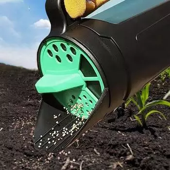 Ручной разбрасыватель семян емкостью 2,5 л, посевной горшок с регулируемой крышкой, ручной дозатор для семян травы, удобрения, соли чёрный