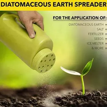 Ручной разбрасыватель соли 2 л Разбрасыватель удобрений с регулируемыми режимами открытия Ручной разбрасыватель с совком для семян Размораживатель льда Sets зелёный