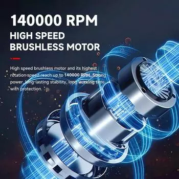 Ручной реактивный вентилятор, 140 000 об/мин, канальный вентилятор, скорость ветра, 64 мс, бесщеточный двигатель, канальный турбовентилятор, высокая мощность оранжевый