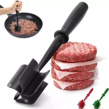 Ручной резак для мяса, пибимбап, перемешивающий и измельчающий лопатку для измельчения мяса, скребок для приготовления фарша, инструмент для отбивания мяса One Size зелёный