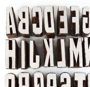 Ручной резной блок печати текстовых штампов с алфавитом Деревянный текстильный блок штампов 1 x 0.5 Inches коричневый