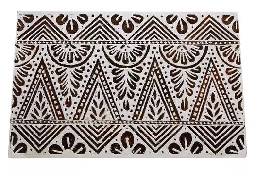 Ручной резной печатный блок Деревянный текстильный штамп Цветочный штамп Блок печати 5.7 x 3.7 Inches