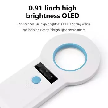 Ручной RFID-считыватель EMID для животных OLED-дисплей EMID FDX-B(ИСО11784/85) Сканер чипов для животных Сканер бирок для кошек, собак, домашних животных чёрный