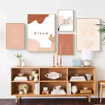 Ручной рисунок художественных плакатов, живопись, абстрактный Радужный цветок, холст, принт, цитаты из жизни, постер, галерея, настенные панно, домашний декор 21cm30cm NoFrame