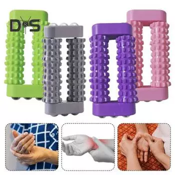 Ручной роликовый массажер для путешествий, снятие мышечной усталости, облегчение боли, акупунктурная терапия для ладоней, глубокая релаксация тканей, физиотерапия, шипастая массажная палочка фиолетовый