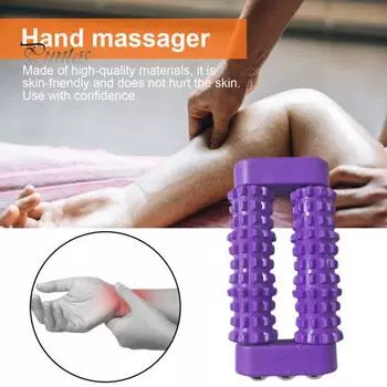 Ручной роликовый массажер для путешествий, снятие мышечной усталости, облегчение боли, акупунктурная терапия для ладоней, глубокая релаксация тканей, физиотерапия, шипастая массажная палочка флуоресцентный зеленый