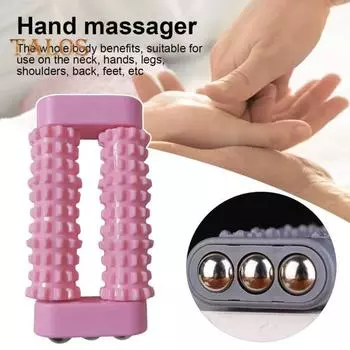 Ручной роликовый массажер для путешествий, снятие мышечной усталости, облегчение боли, акупунктурная терапия для ладоней, глубокая релаксация тканей, физиотерапия, шипастая массажная палочка фиолетовый